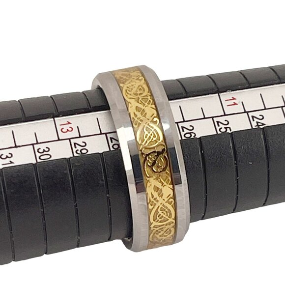 Mens Celtic Dragon Ring Knot Tungsten Ring Classic 8mm Width - Picture 5 of 5